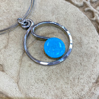  THE ARTIST JAY Teal Open Squiggle Circle Necklace