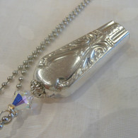 ANGEL BELL NECKLACE Swarovski Rainbow Frost Crystal Angel Wings 1940 Avalon Necklace 2047