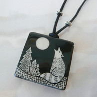 VIRGINIA MISKA CERAMIC JEWELRY Wolf & Moon Necklace