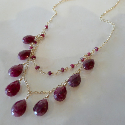 Ruby & 14K gold-filled double strand necklace
Handmade in the USA