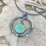 ARTIST JAY Mint Green Scribble Circle Necklace