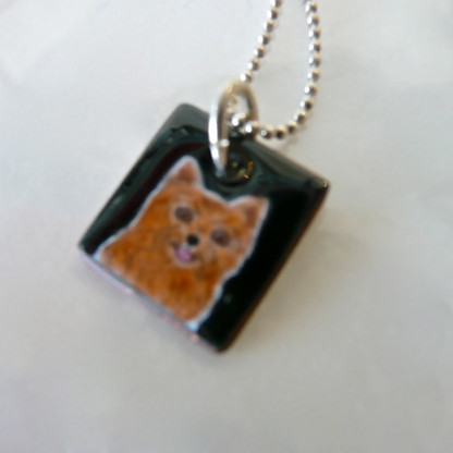 Red Pom Enamel on Copper Dog Necklace
Handcrafted in the USA