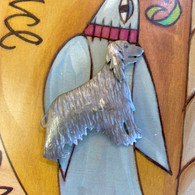 AFGHAN DOG PIN HANDCRAFTED IN THE USA FROM HAND-FABRICATED STERLING SILVER