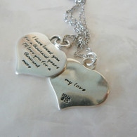 KEVIN N ANNA Love Quote on Heart Silver Necklace