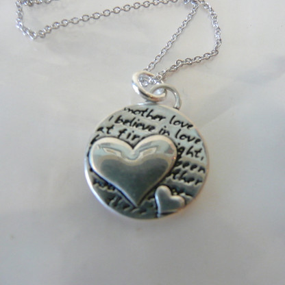 Mother's Love Two Hearts Sterling Silver Necklace
Handmade in the USA