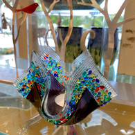 GLASS IMAGES Confetti Grape Glass Votive with Tea Light Candle