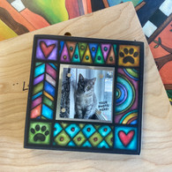 MACONE STUDIO PAW/HEART...WOOD PICTURE FRAME