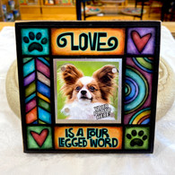 MACONE STUDIO LOVE IS A FOUR LEGGED WORD WOOD PICTURE FRAME