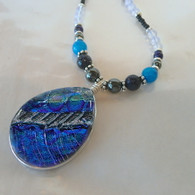 SEA OF GLASS Ice Blue Statement Necklace