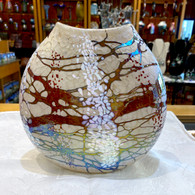 VINES ART GLASS Flat Vase Manzanita