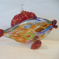 ART OF FIRE Red Art Glass Fish