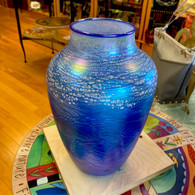 TOM STOENNER ART GLASS VASE Luster Medium Vase Blue
