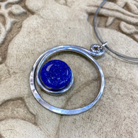 THE ARTIST JAY  Blue Curly Q Circle Necklace