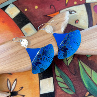HOLLY YASHI Fan-Shaped Midnight Blue Earrings
