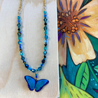 HOLLY YASHI Blue Butterfly Necklace