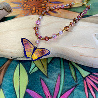 HOLLY YASHI Coral Pink Butterfly Necklace
