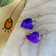 HOLLY YASHI Healing Heart Dancing Leaf Purple Earrings
