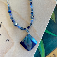 HOLLY YASHI Desert Blue Painter Beaded Necklace   