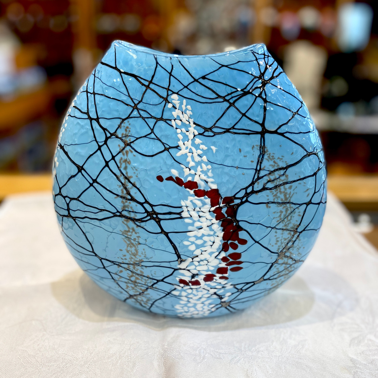 Vines Art Glass Heart Ornaments
