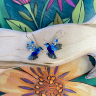 HOLLY YASHI Radiant Blue Dancing Hummingbird Earrings
