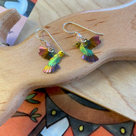 HOLLY YASHI Coral Colors Dancing Hummingbird Earrings