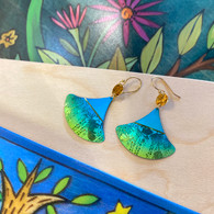 HOLLY YASHI Turquoise Fan-Shaped Earrings