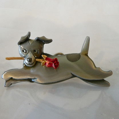 Jack Russell with rose Pin and Pendant
Handmade in the USA