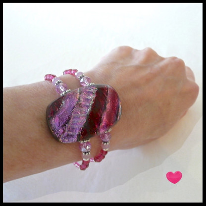 Rose Fused Glass Cuff
Handmade in the USA
