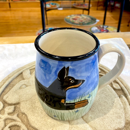 Doberman Hand-thrown ceramic mug - Handmade in the USA