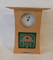 SCHLABAUGH & SONS Cherry Arts & Crafts Tile Clock