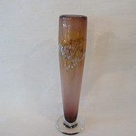 NICHOLSON BLOWN GLASS Dark Topaz Bud Vase