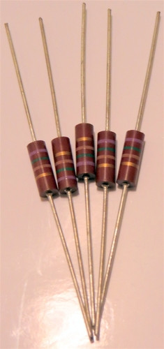 1 5 Pack Carbon Comp 680 OHM 2 Watt 5% Resistors NOS 