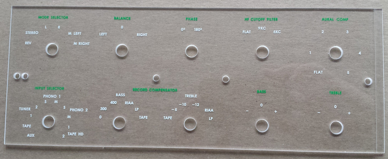 MCINTOSH C20 フェイス プレート ガラスパネル McIntosh C20 Front Faceplate (Early Version) (Item: DG-207