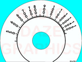 Dial illustration with blue background to show white dial