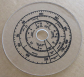 Dial image taken against tan background to illustrate dial scale print. Dial is clear other than scale printing.