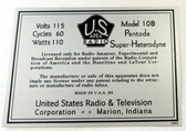 Apex Model 10B Chassis Label (LBL-APEX-10B)