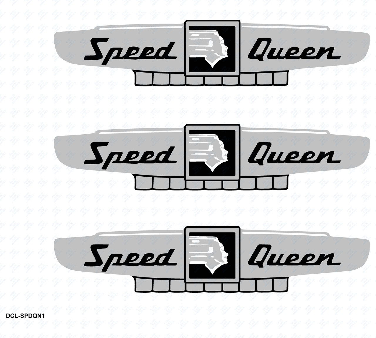 Speed Queen Logo Decal (Item: DCL-SPDQN1) - Radio Daze LLC