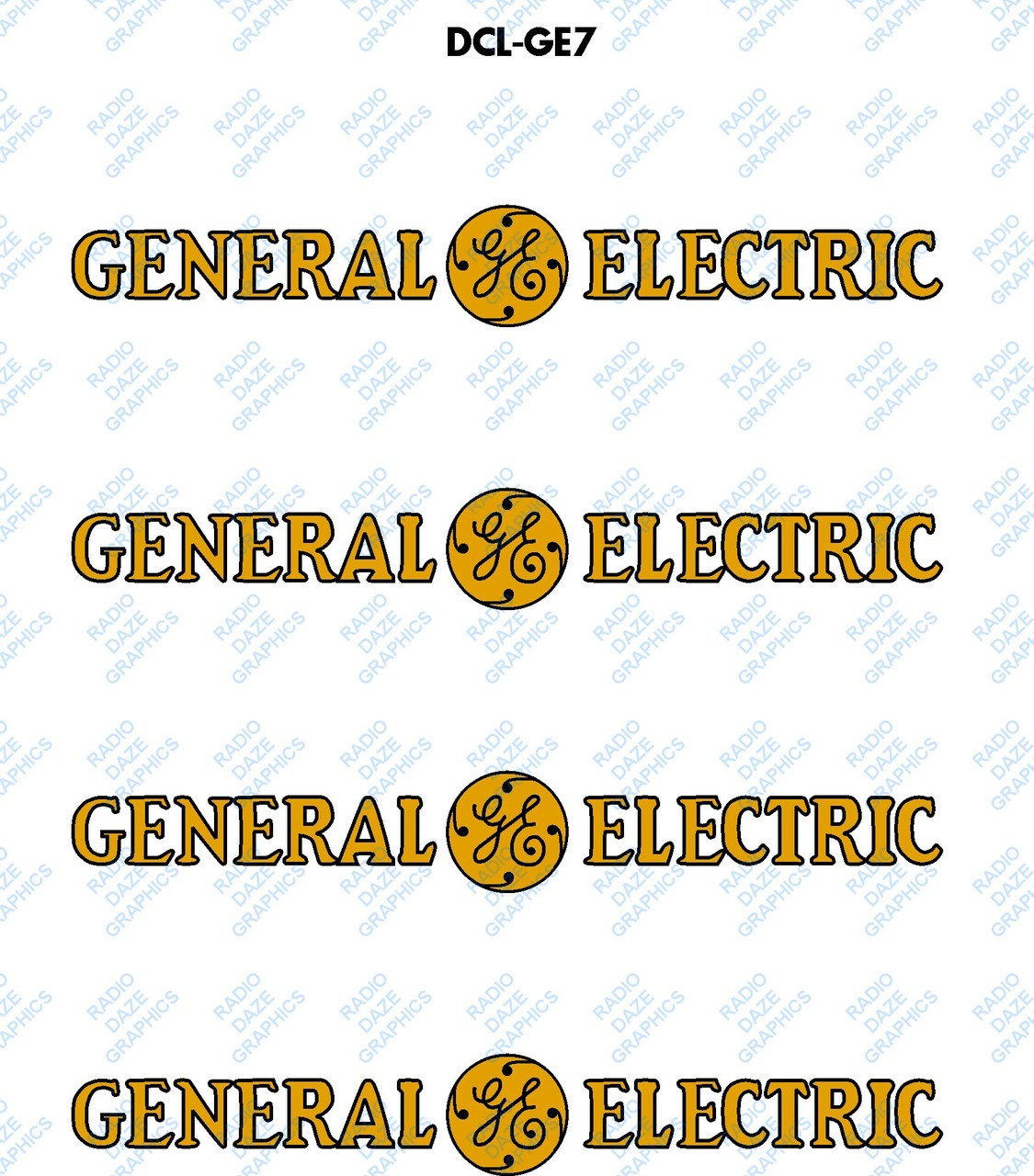 General Electric Logo Decal (Item: DCL-GE7) - Radio Daze LLC