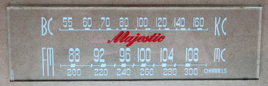 Dial image taken against a tan/brown background to illustrate white portion of dial scale. Dial is clear glass other than scale printing.