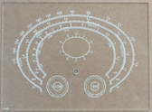Dial image taken against a tan/brown background to illustrate scale print. Dial glass is clear other than dial scale print.
