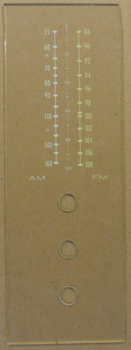 Dial image taken against a tan/brown background to better illustrate dial scale print. Glass is clear other than scale print.