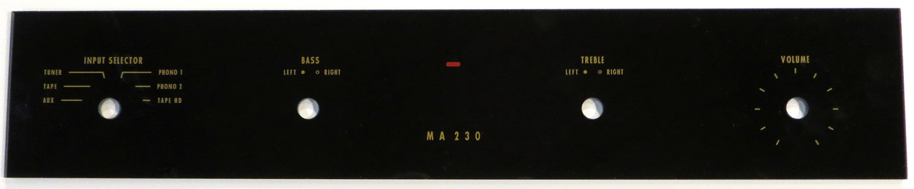 McIntosh MA230 Glass Faceplate-No Logo (Item: DG-463Z