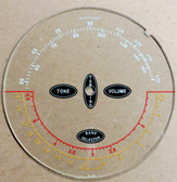 Dial image taken against a tan/brown background to better illustrate white portions of scale print. Dial glass is clear other than scale printing.