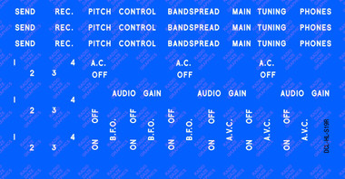 Dial illustration shown against blue background to illustrate white lettering. Decal is clear other than lettering when applied.