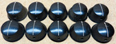 Set of Ten Knurled Bakelite Knobs - 1-1/2" Diameter - Used (Item: RDW-118)
