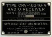 RCA AR-88,CRV-46246-A ID Plate (FP-RC-AR88-ID)
