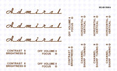 Admiral Model 30A16 Television Decal Set (Item: DCL-AD-30A16)