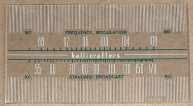 Dial image taken against a tan/brown background to better illustrate lighter portions of dial scale. The dial is clear glass other than scale graphics.