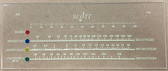 Dial image taken against a tan/brown background to better illustrate dial scale printing. Dial is clear glass other than dial scale print.