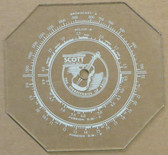 Dial image taken against a tan/brown background to illustrate white dial print. Dial glass is clear other than dial scale printing.